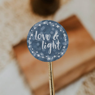 Love & Light Bokeh Hanukkah Classic Round Sticker