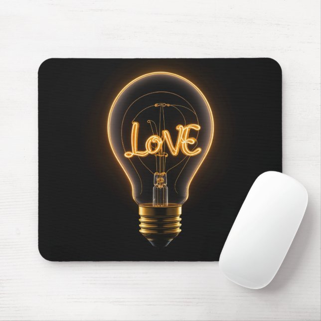 Love Light Bulb Mouse Mat (With Mouse)
