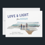 Love & Light from North Carolina Hanukkah Photo Holiday Card<br><div class="desc">You're proud to be from North Carolina, send out some light hearted state pride this holiday season with this photo Hanukkah holiday card featuring textured type in indigo and light blue and accented with snowflakes. Personalise with your own message of cheer, location, the year, your family name text and your...</div>