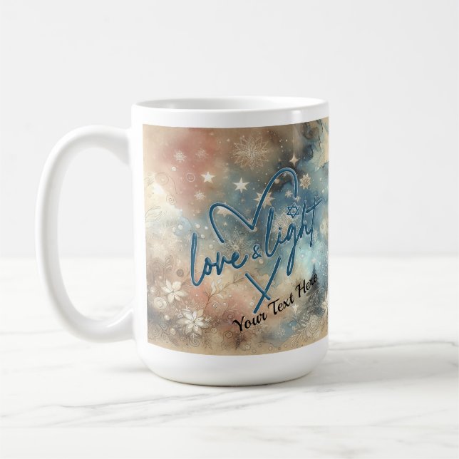 Love & Light Hanukkah Coffee Mug (Left)