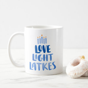 Love Light Lakes   Modern Fun Hanukkah  Coffee Mug