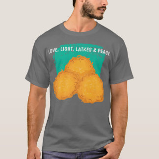 Love Light Latkes Peace Traditional Jewish Hanukka T-Shirt