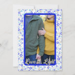 Love & Light Photo Hanukkah Card<br><div class="desc">Photo Hanukkah card with Love & Light greeting and hand drawn background pattern.</div>