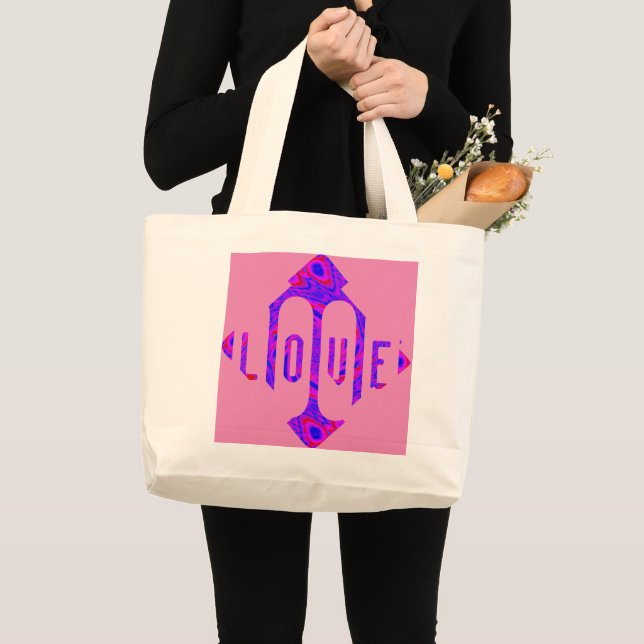 LOVE LIGHT PINK MANDALA LARGE TOTE BAG (Front (Product))