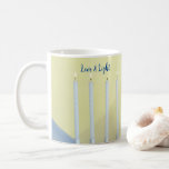 Love & Light  White Candles White Menorah Coffee Mug<br><div class="desc">Dive into the spirit of the Festival of Lights with our Hanukkah Love and Light Menorah Mug. This enchanting mug seamlessly combines tradition with modern elegance,  making it the perfect companion for your Hanukkah festivities.

You may personalise.</div>