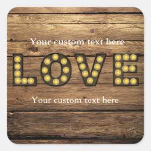 LOVE Lighted Letters Rustic Country Sticker Favour