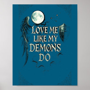 Love Like Demons Gothic Moon Poster