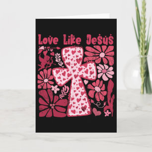 Love Like Jesus Black Boho Modern Religious God Ch Card