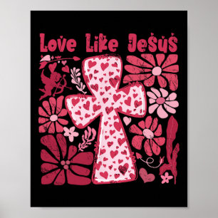 Love Like Jesus Black Boho Modern Religious God Ch Poster