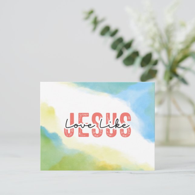 Love Like Jesus Christian Quote Bible Verse Card (Standing Front)