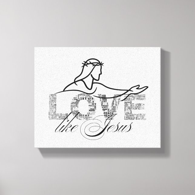 Love Like Jesus Christian Typography Design Canvas Print (Front)