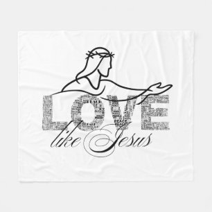 Love Like Jesus Christian Typography Design Fleece Blanket