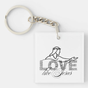 Love Like Jesus Christian Typography Design Key Ring