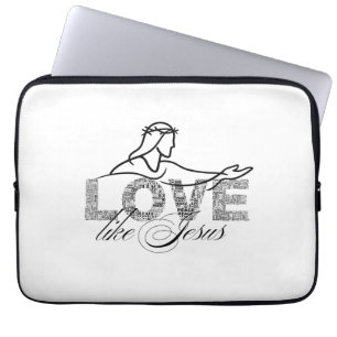 Love Like Jesus Christian Typography Design Laptop Sleeve