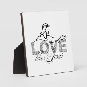 Love Like Jesus Christian Typography Design Plaque