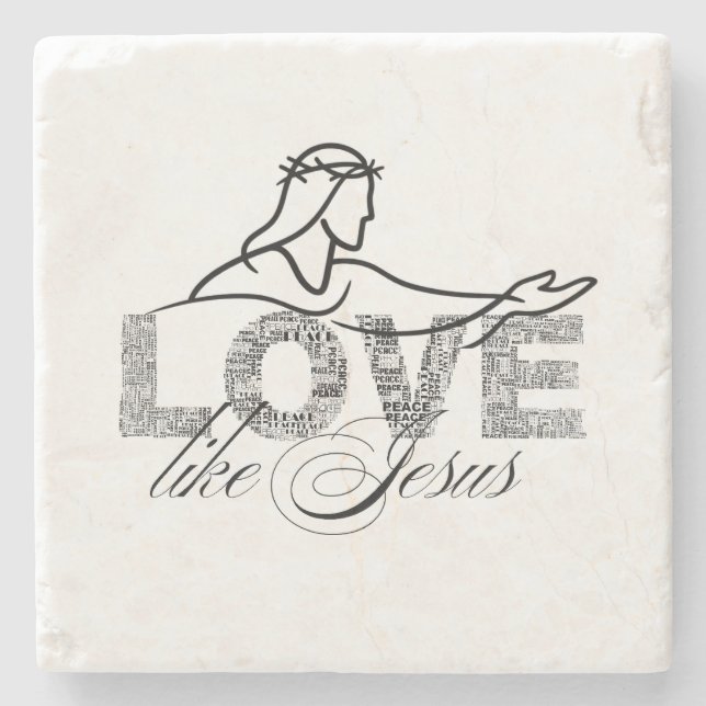 Love Like Jesus Christian Typography Design Stone Coaster (Front)