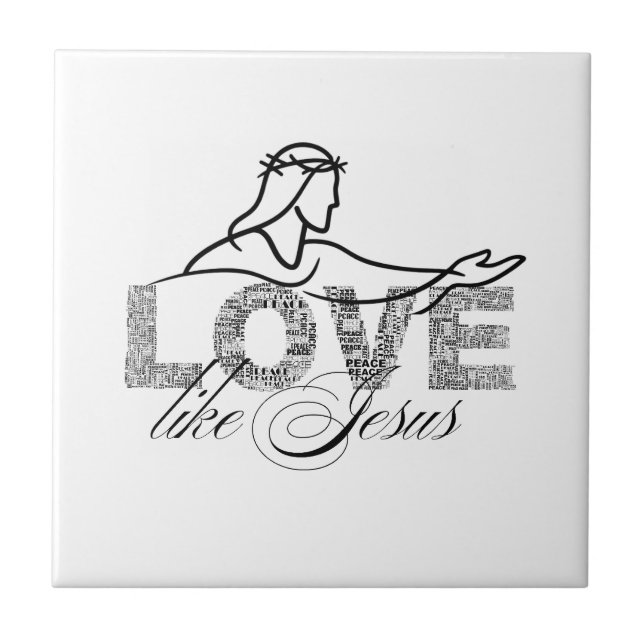 Love Like Jesus Christian Typography Design Tile (Front)