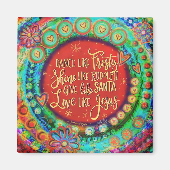 Love like Jesus Christmas Quote  Inspirivity Magnet (Front)