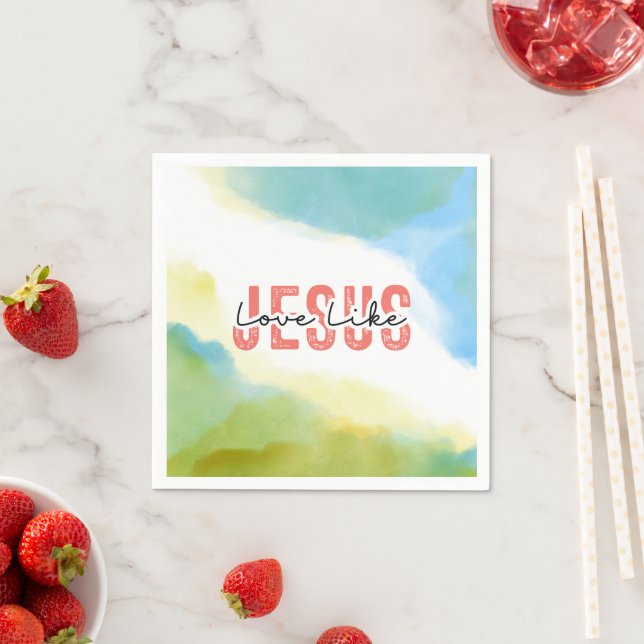 Love Like Jesus Inspirational Christian Quote Napkin (Insitu)