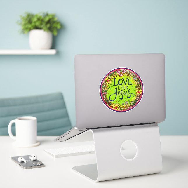 Love Like Jesus Inspiring Fun Floral Inspirivity (Laptop On Desk)