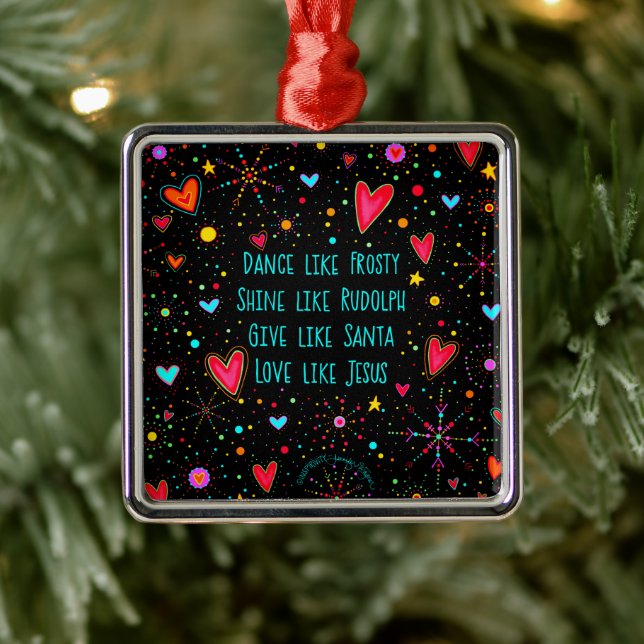 Love Like Jesus Quote Christmas Inspiring Metal Tree Decoration (Tree)