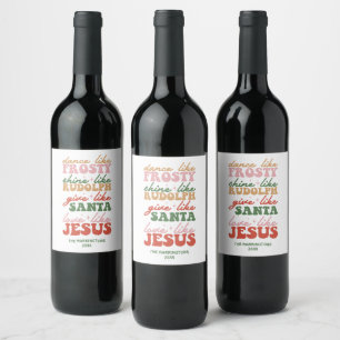 Love Like Jesus Religious Christmas Wine Label