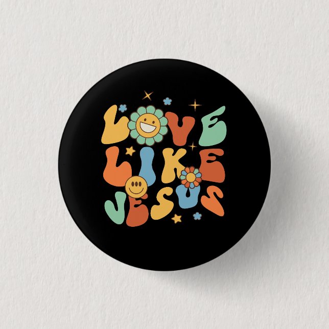 Love Like Jesus Religious God Christian Words On B 3 Cm Round Badge (Front)