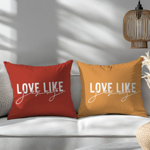 Love like Jesus Rustic Throw Pillow