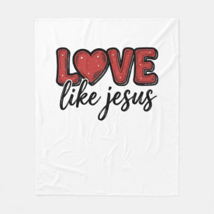 Love Like Jesus Vintage Christian Shirt Design_1 Fleece Blanket