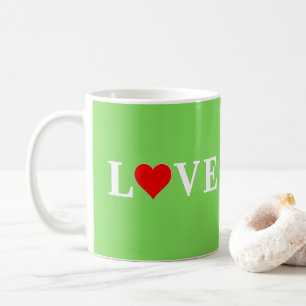 LOVE Lime Green Coffee Mug