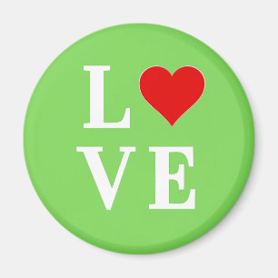 LOVE Lime Green Modern Magnet