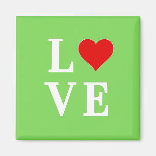 LOVE Lime Green Modern Magnet