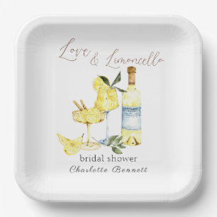 Love Limoncello Cocktail Bridal Shower Paper Plate
