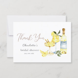 Love Limoncello Cocktail Bridal Shower  Thank You Card