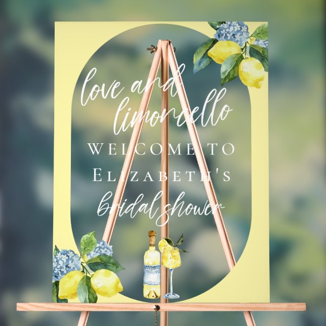 Love Limoncello Italian Handwritten Bridal Shower  Acrylic Sign (Neutral)