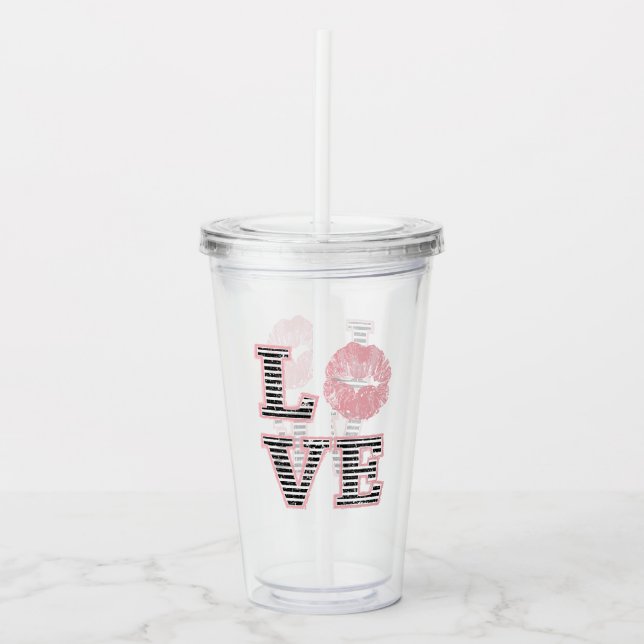 Love Lips Acrylic Tumbler (Front)