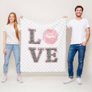 Love Lips Fleece Blanket