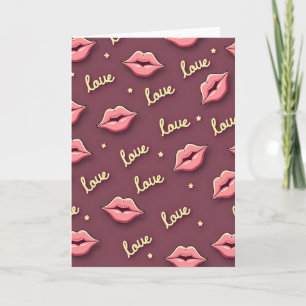 Love Lips Modern Art Card