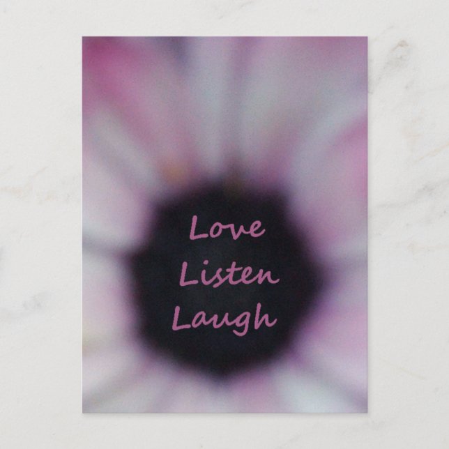 Love Listen Laugh Postcard (Front)