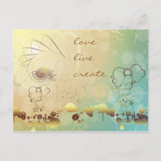 Love, Live, Create Postcard