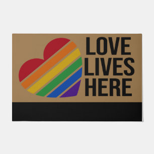 Love Live Here Doormat, Rainbow Doormat