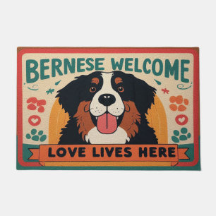 Love Lives Here - Bernese Mountain Dog Welcome Doormat