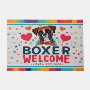 Love Lives Here - Boxer Dog Welcome Doormat