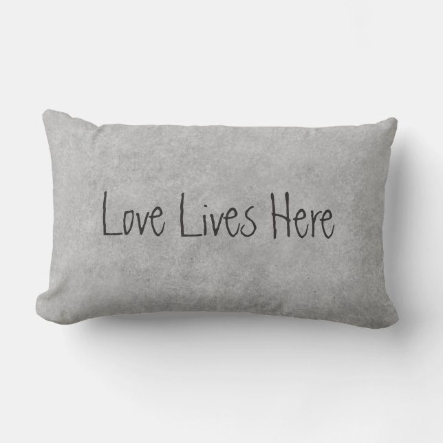 Love Lives Here Couples Personalised Lumbar Cushion (Front)