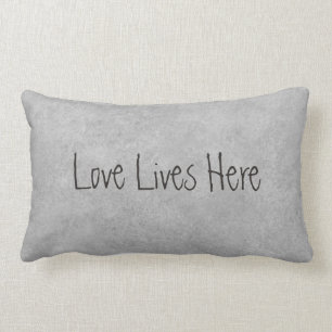 Love Lives Here Couples Personalised Lumbar Cushion
