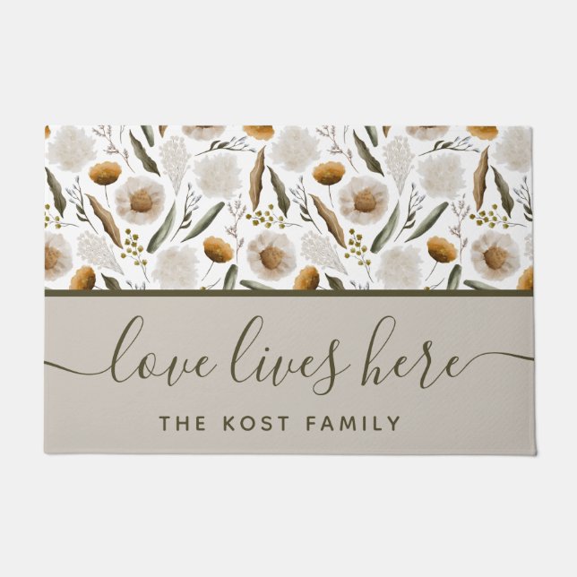 Love Lives Here Door Mat (Front)