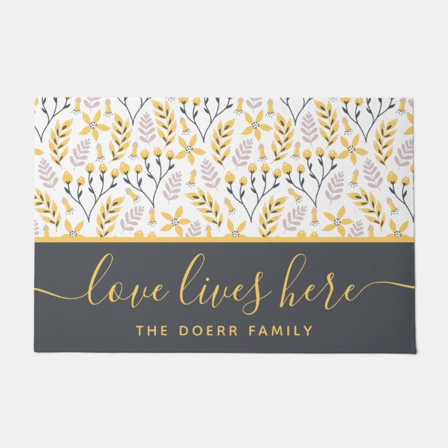 Love Lives Here Door Mat (Front)