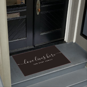 Love Lives Here Door Mat