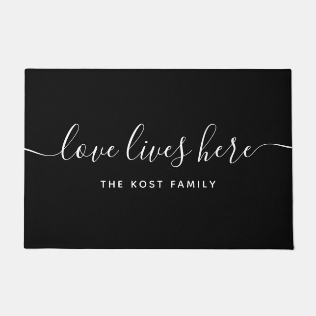Love Lives Here Door Mat (Front)