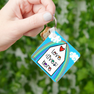 Love Lives Here Key Ring
